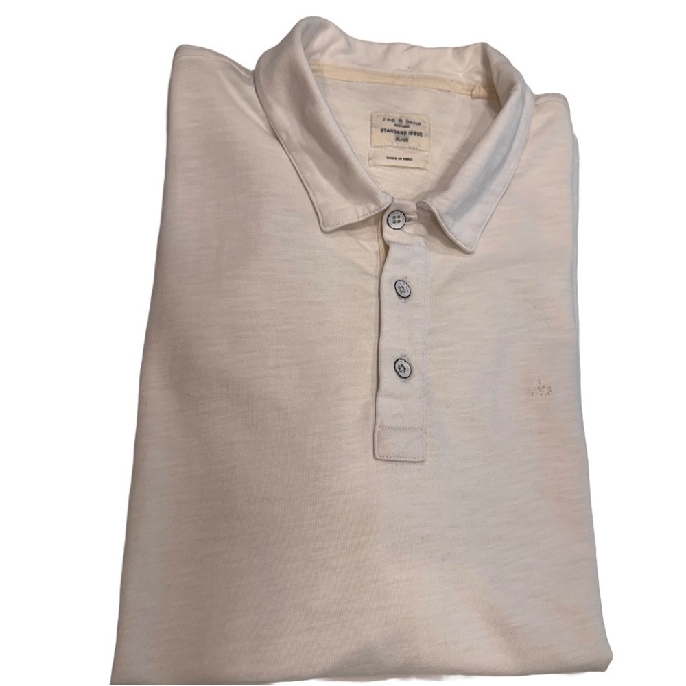 RAG & BONE MENS LUXURY POLO SHIRT SZ XL WHITE TAILORED MODERN GOLF